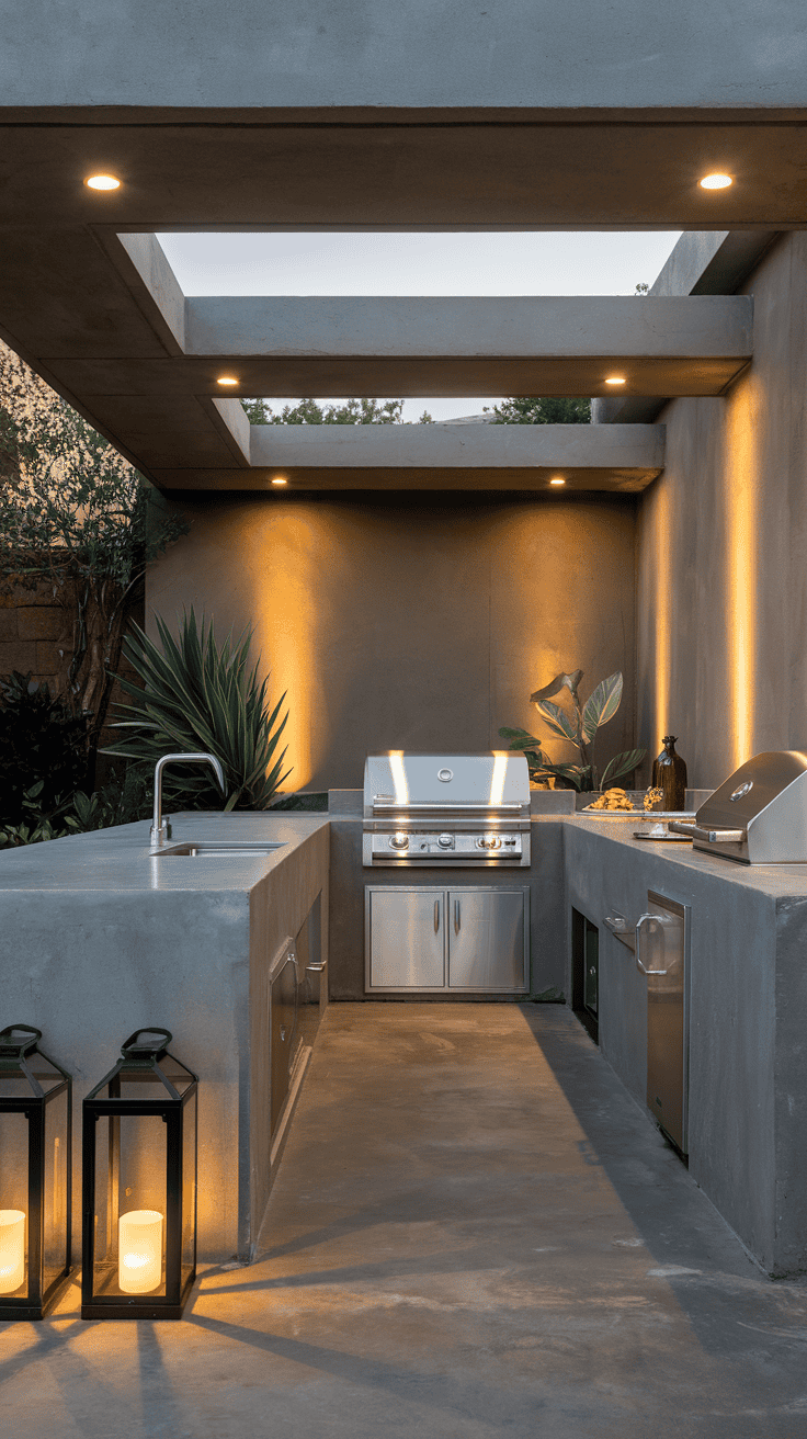 View of Designing a Modern Concrete Outdoor Kitchen That Feels Sleek ...