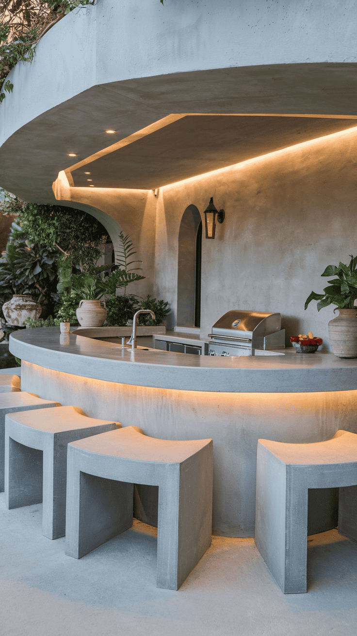 Image showcasing Designing a Modern Concrete Outdoor Kitchen That Feels Sleek ...