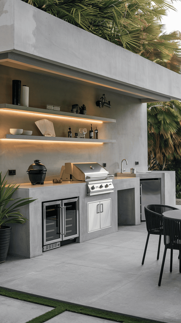 View of Designing a Modern Concrete Outdoor Kitchen That Feels Sleek ...