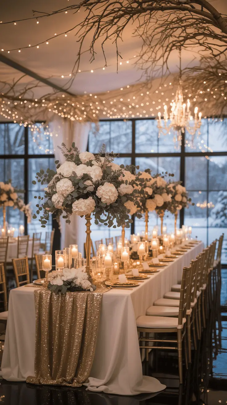 Gold Winter Wedding Inspiration for a Glamorous Event