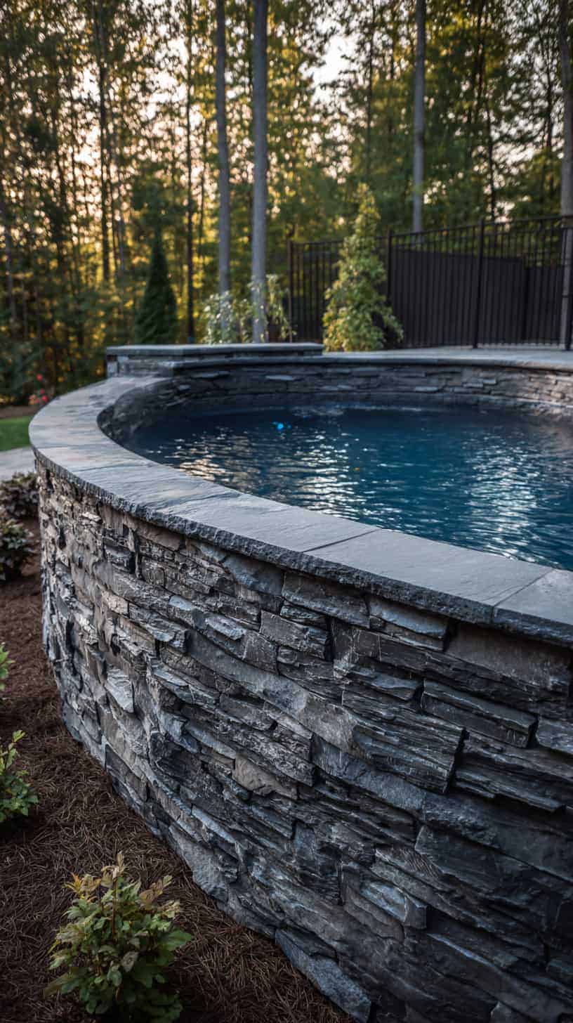 Rock-Covered Pool Sides