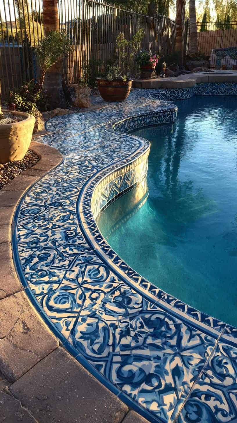 Tiled Poolside Decor