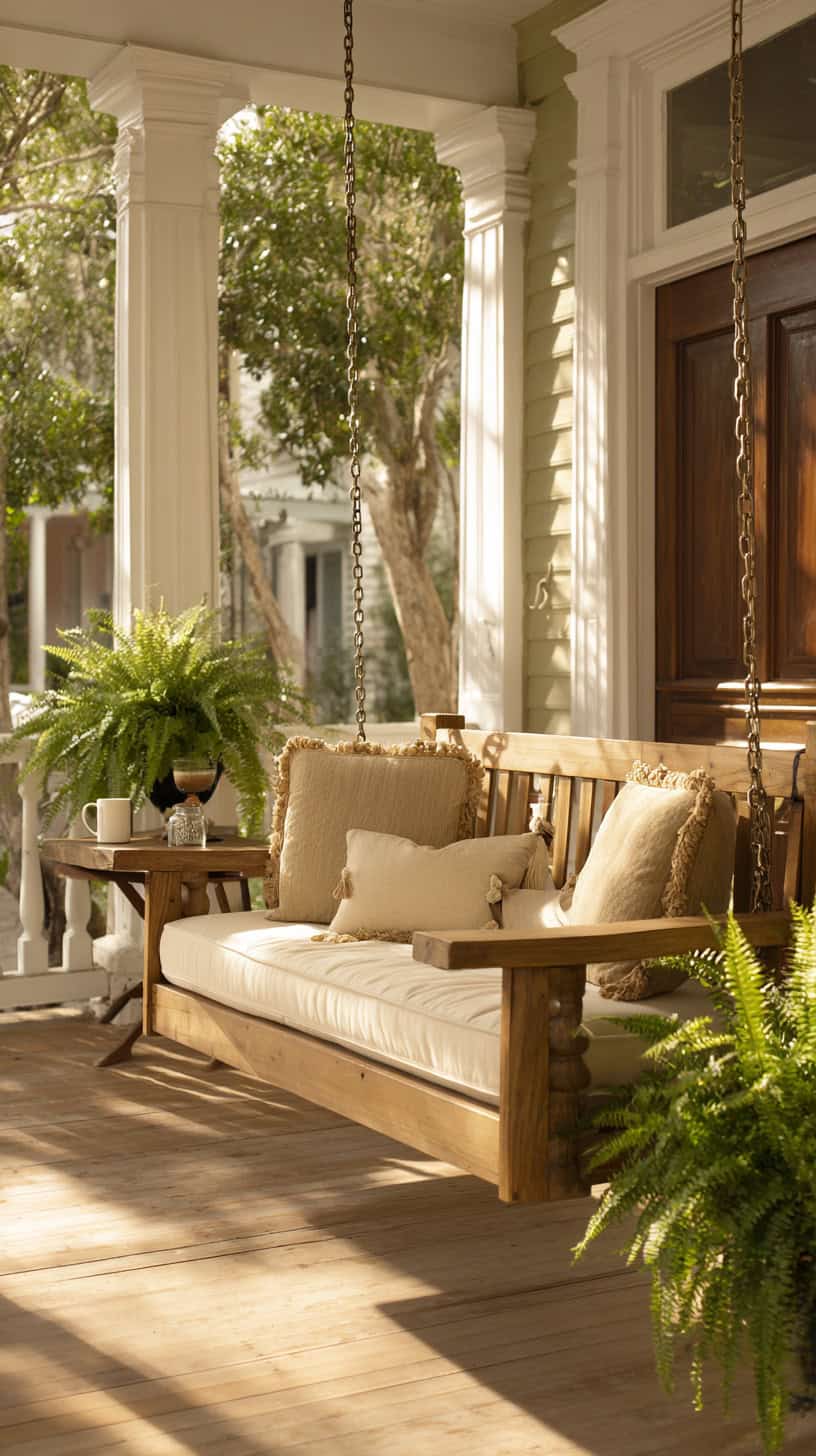 Cozy Outdoor Porch Swing - Image 2