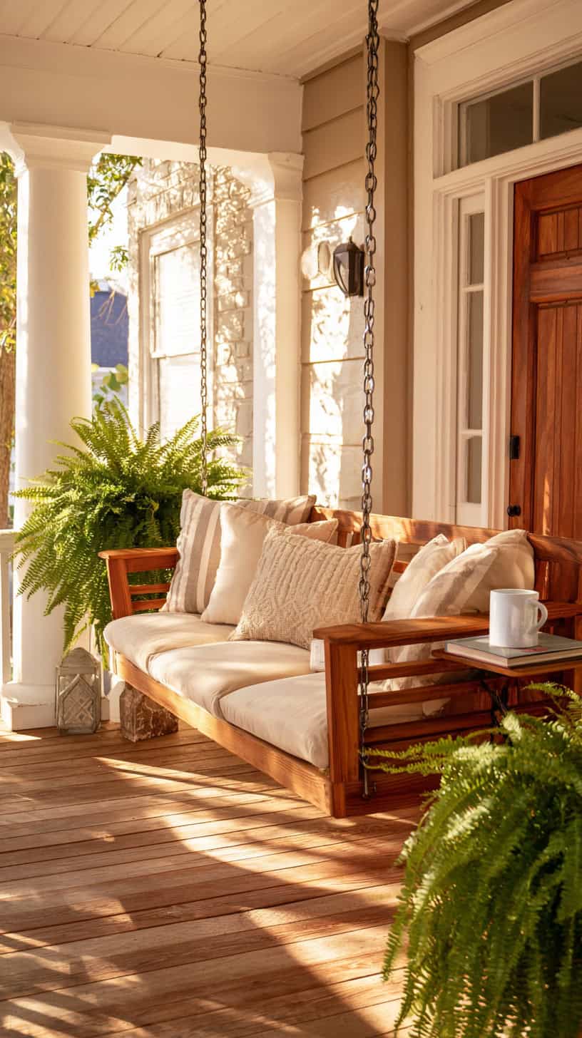 Cozy Outdoor Porch Swing - Image 1