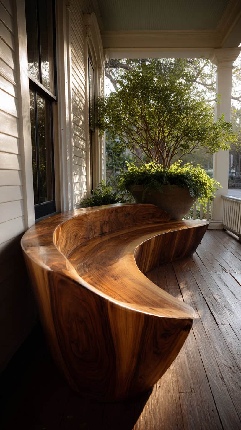 Curved Bench for Garden Focal Points - Image 1