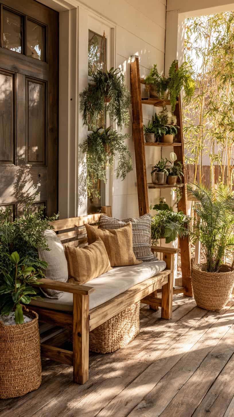 Exterior Entry Porch Ideas with Warm Materials - Image 2