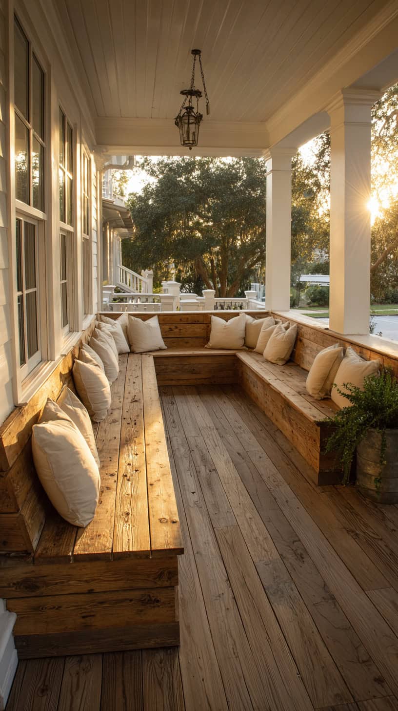 Farmhouse-Style Wraparound Benches - Image 1