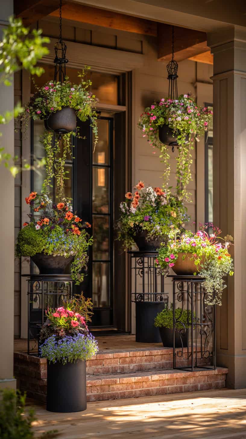 Front Porch Flower Pot Ideas for Playful Heights - Image 1