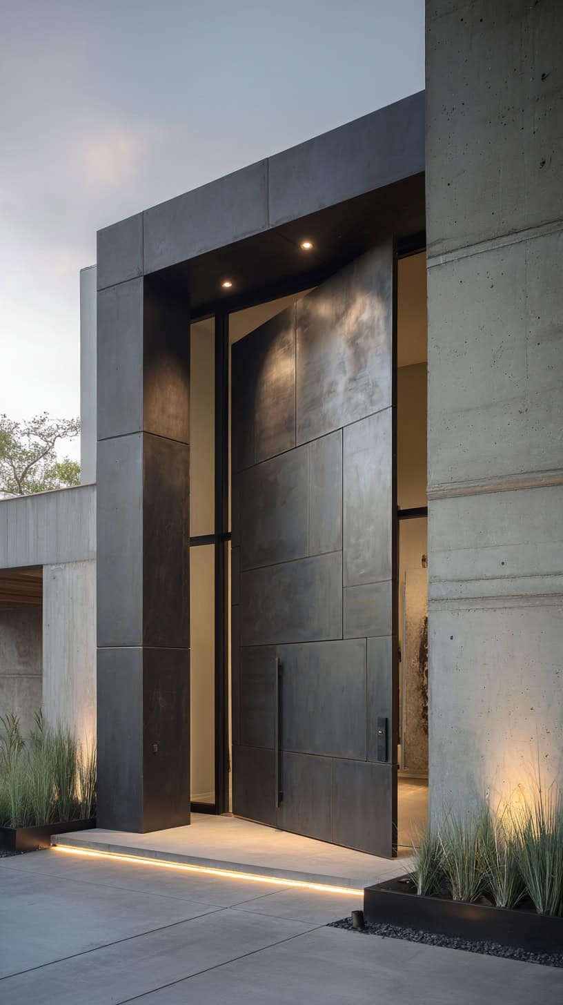 Modern Steel Pivot Entry - Image 1