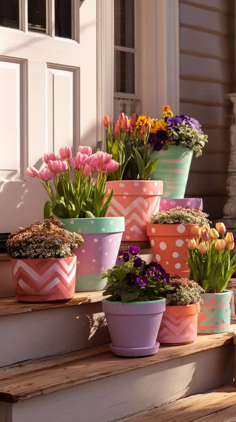 Painted Terra Cotta Pots - Image 2