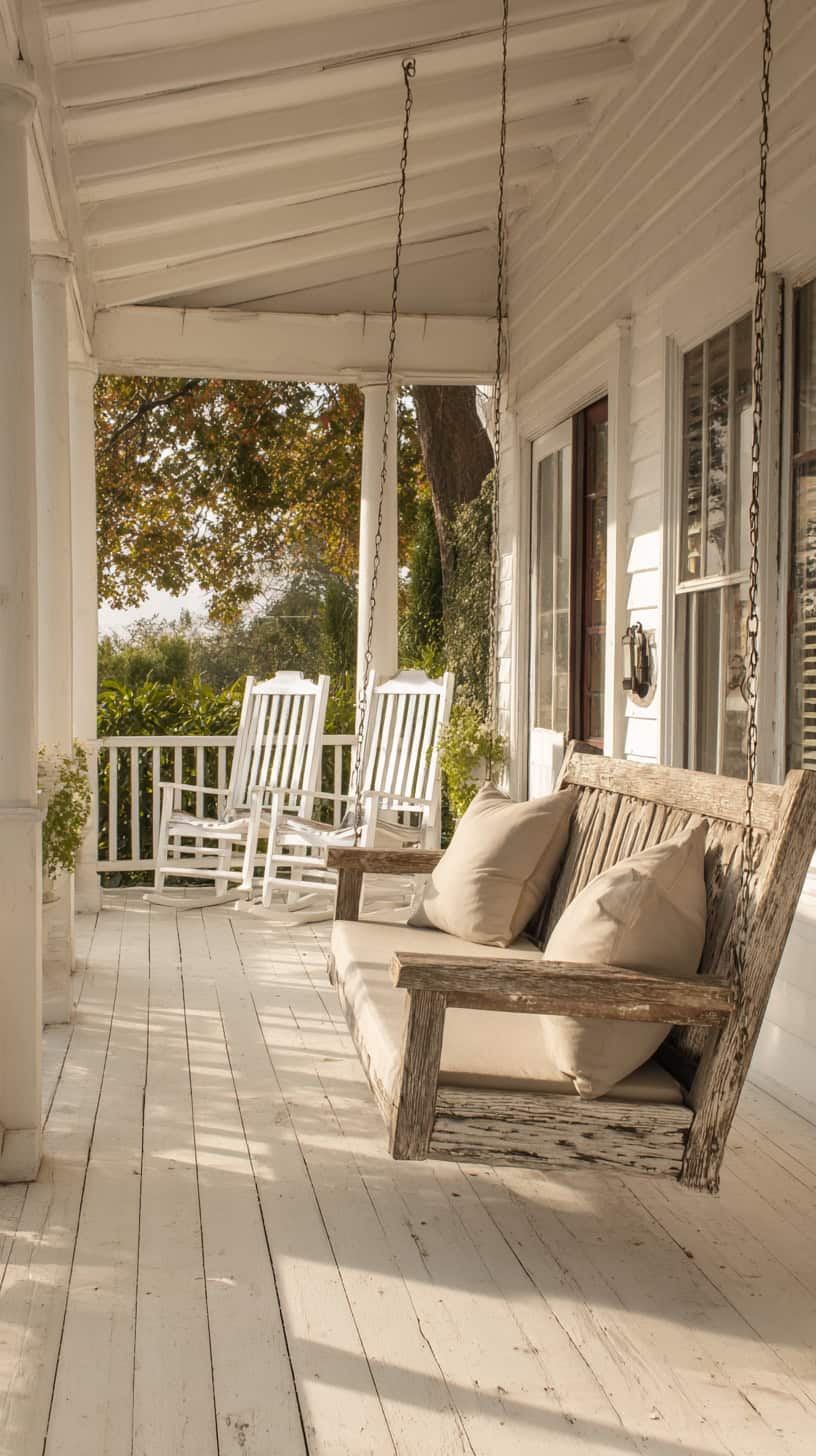 Seating Ideas for Long Front Porch Decorating Ideas - Image 1