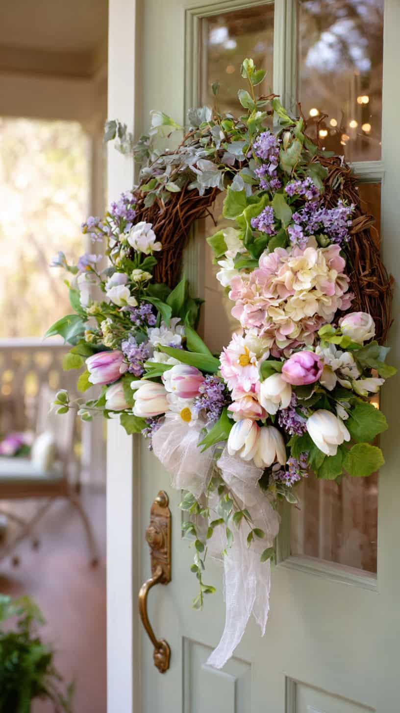 Spring Grapevine Wreath - Image 1