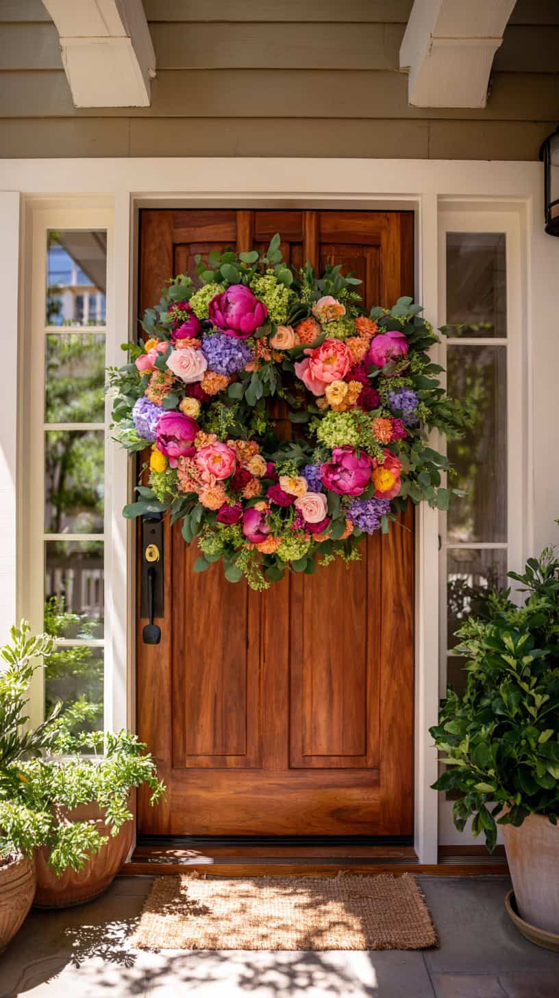 Vibrant Front Door Wreath - Image 1