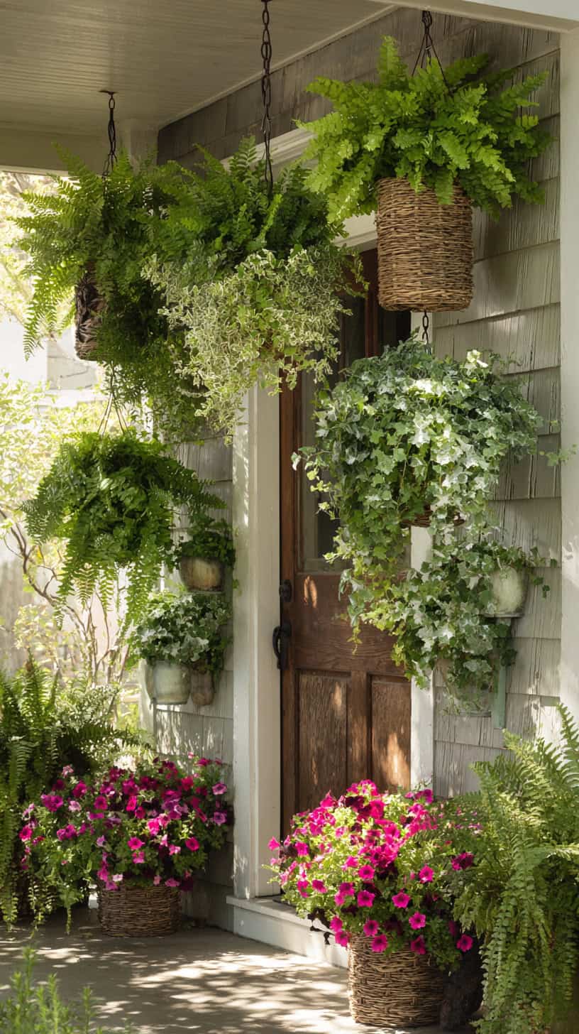 Whimsical Hanging Porch Plants - Image 1