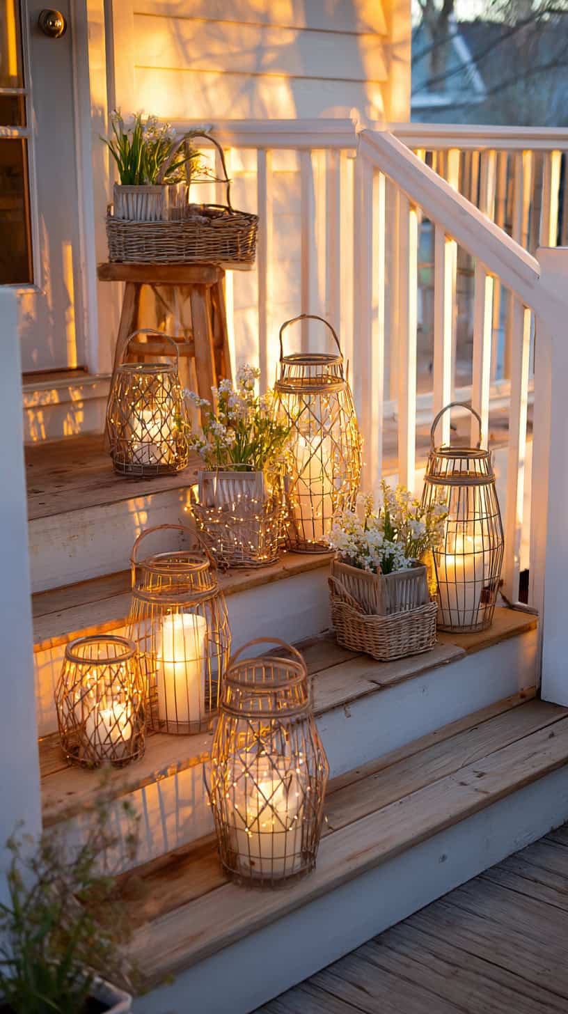 Wire Basket Lanterns - Image 2