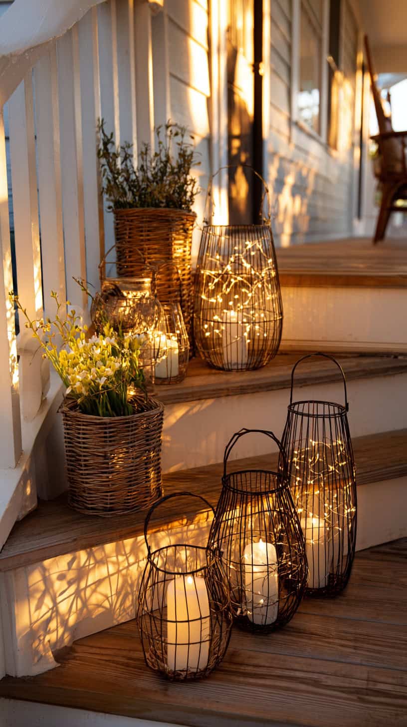 Wire Basket Lanterns - Image 1