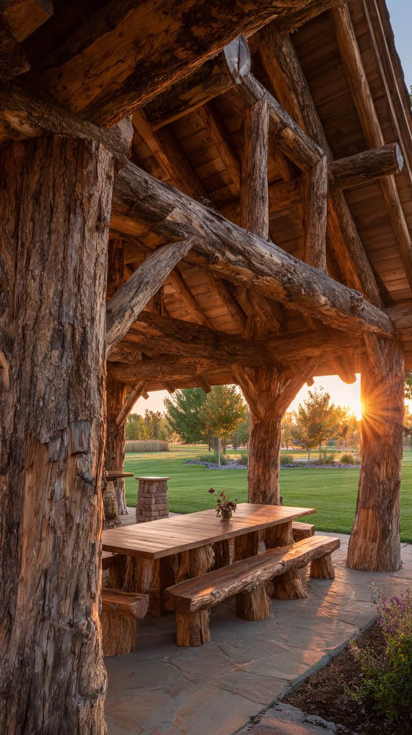 Country Log Pavilion Shelter - Image 1
