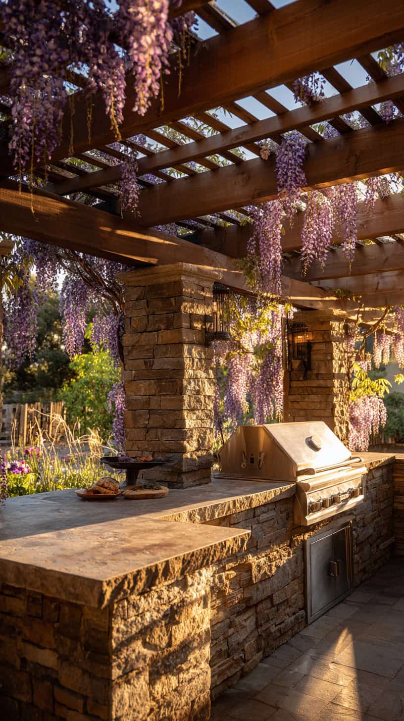 Covered Pergola Grill Station - Image 1