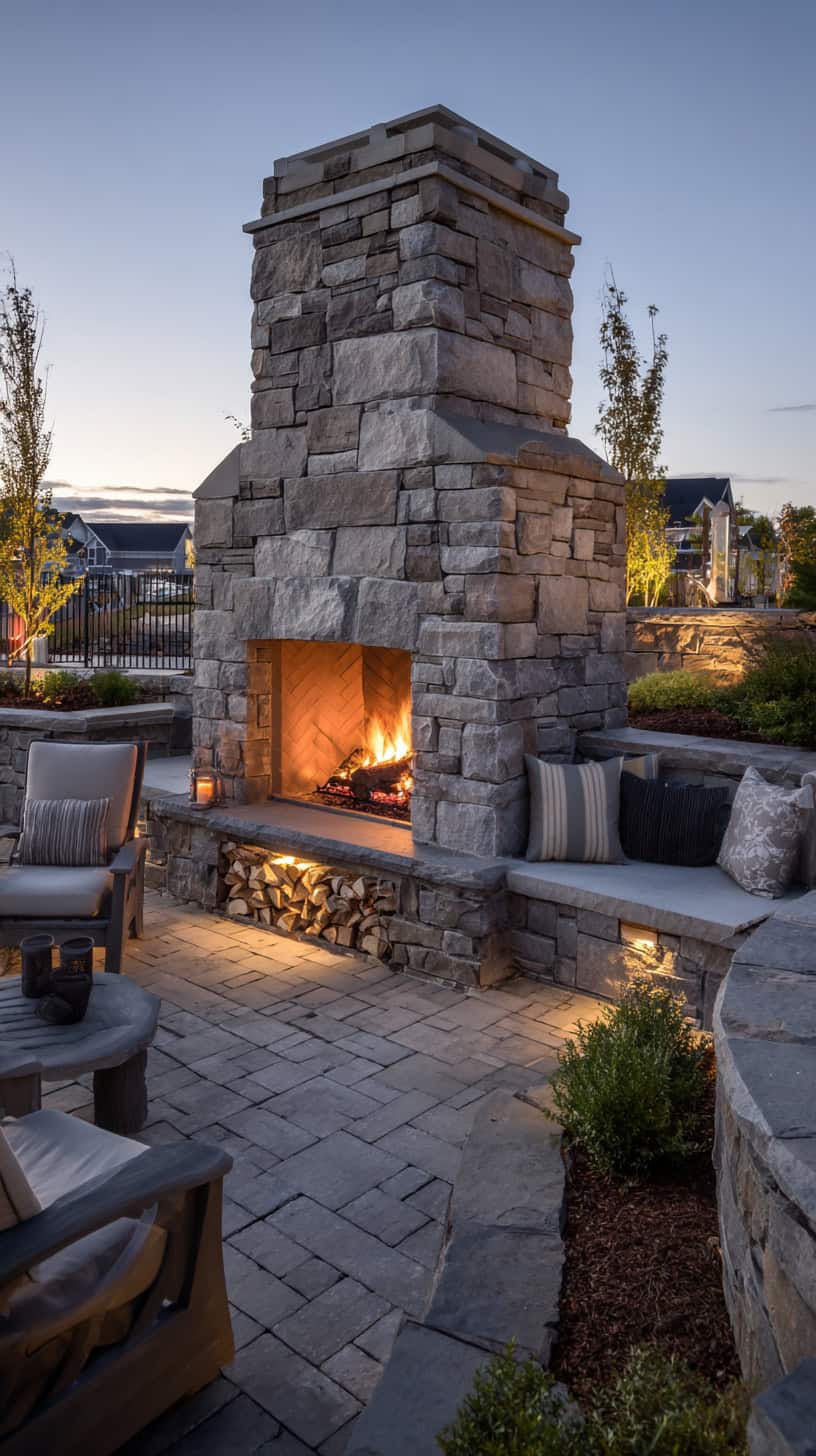 Cozy Outdoor Fireplace - Image 1