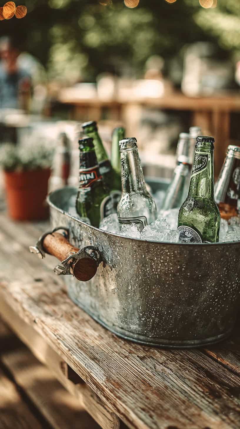 Galvanized Ice Bucket - Image 1