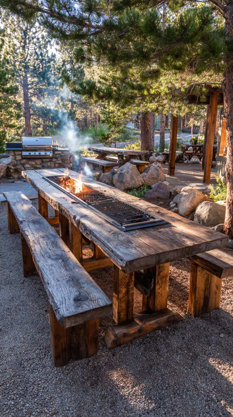 Outdoor Barbeque Picnic Table - Image 1