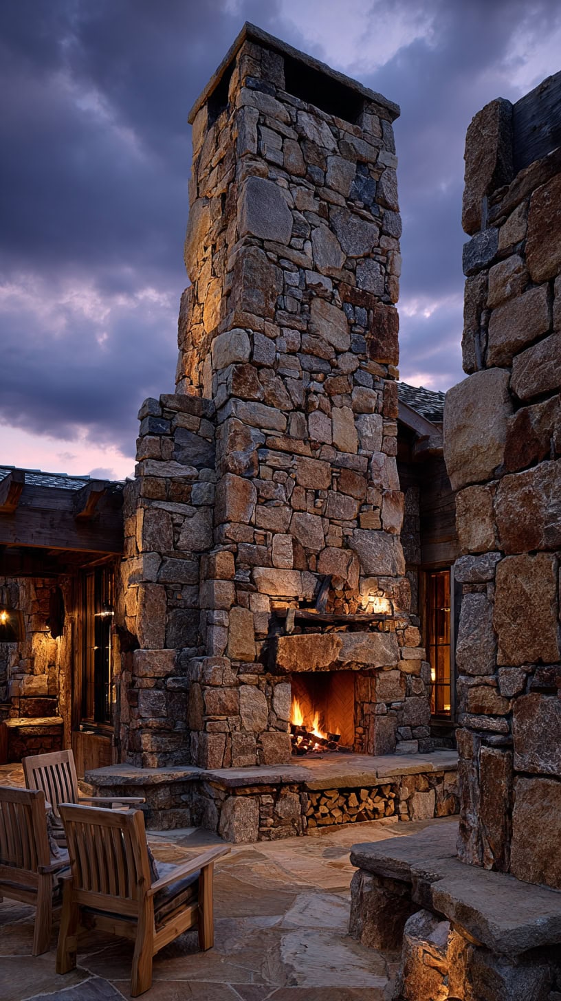 Oversized Stone Fireplace - Image 1