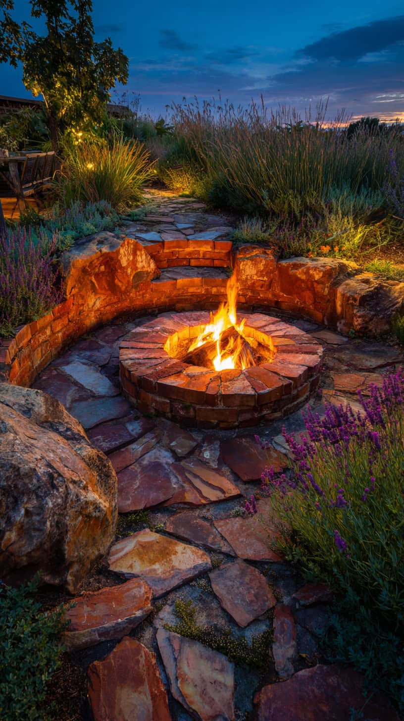 Rustic Fire Pit Ideas with Landscaping Charm - Image 2