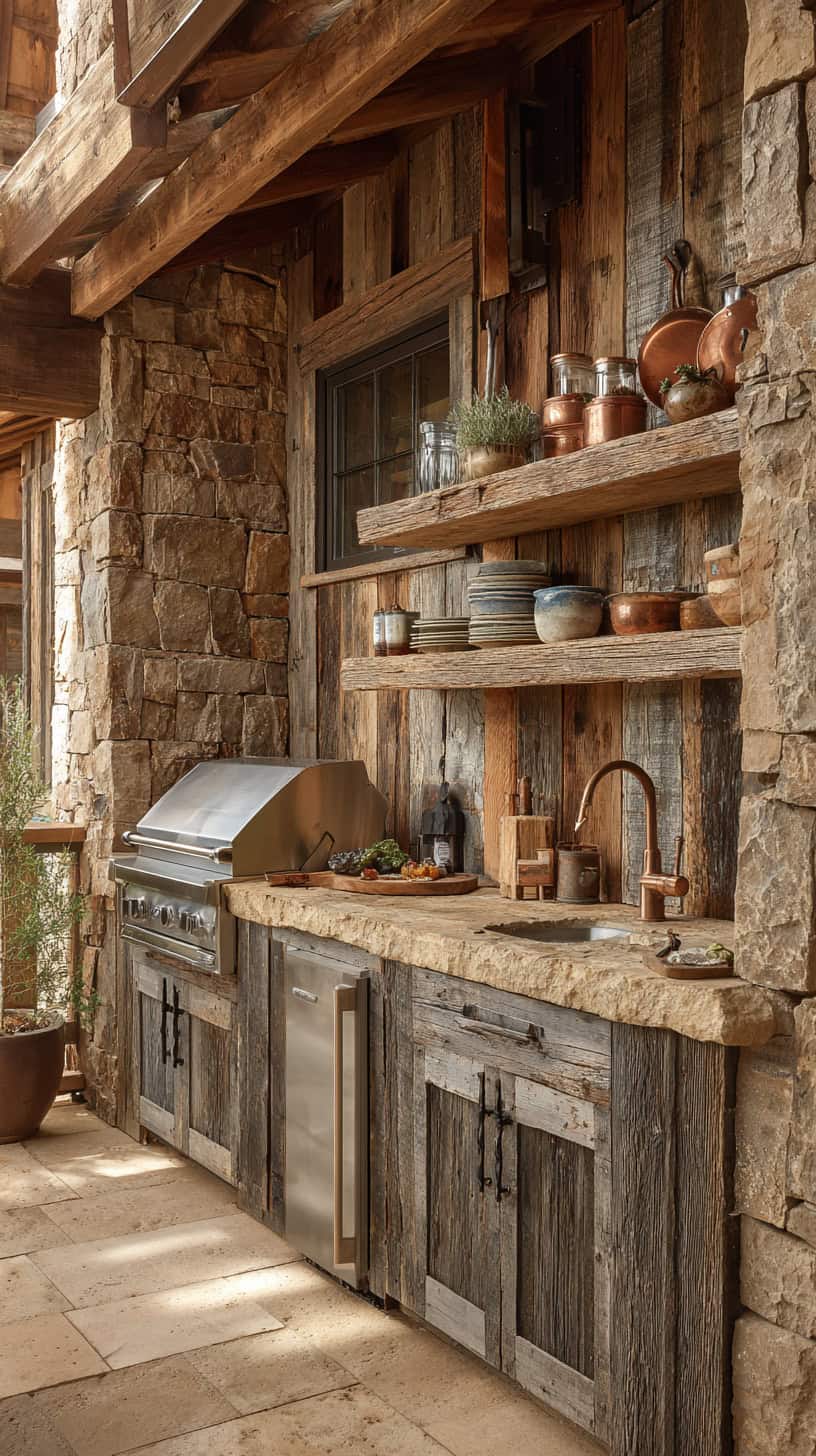 Rustic Outdoor Kitchen Nook - Image 2