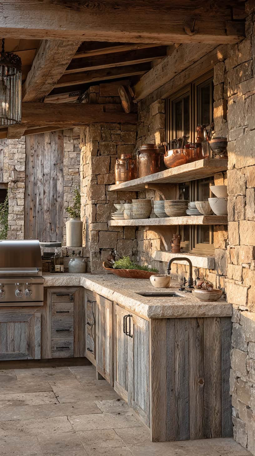 Rustic Outdoor Kitchen Nook - Image 1