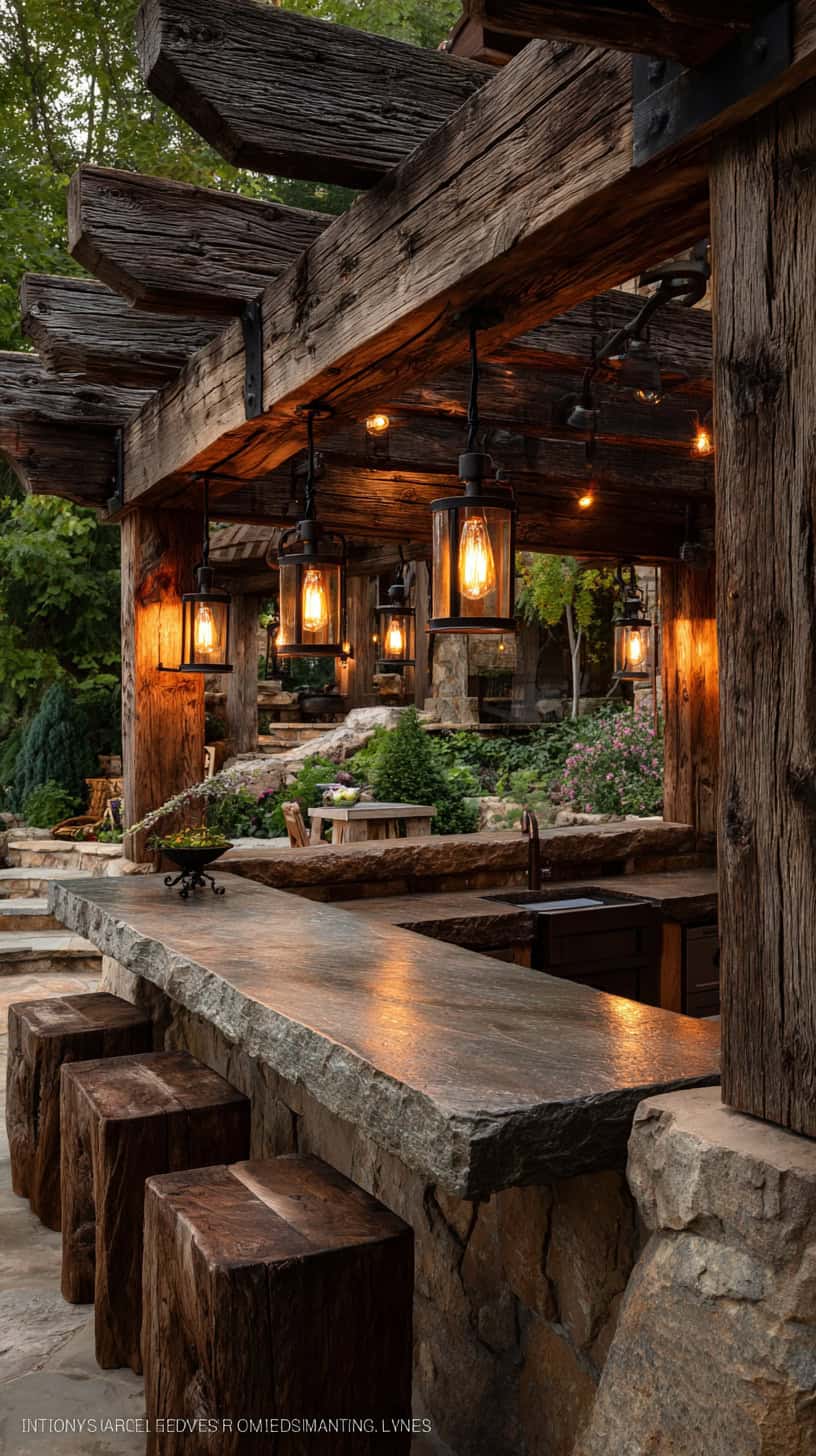 Rustic Wooden Beam Kitchen - Image 1