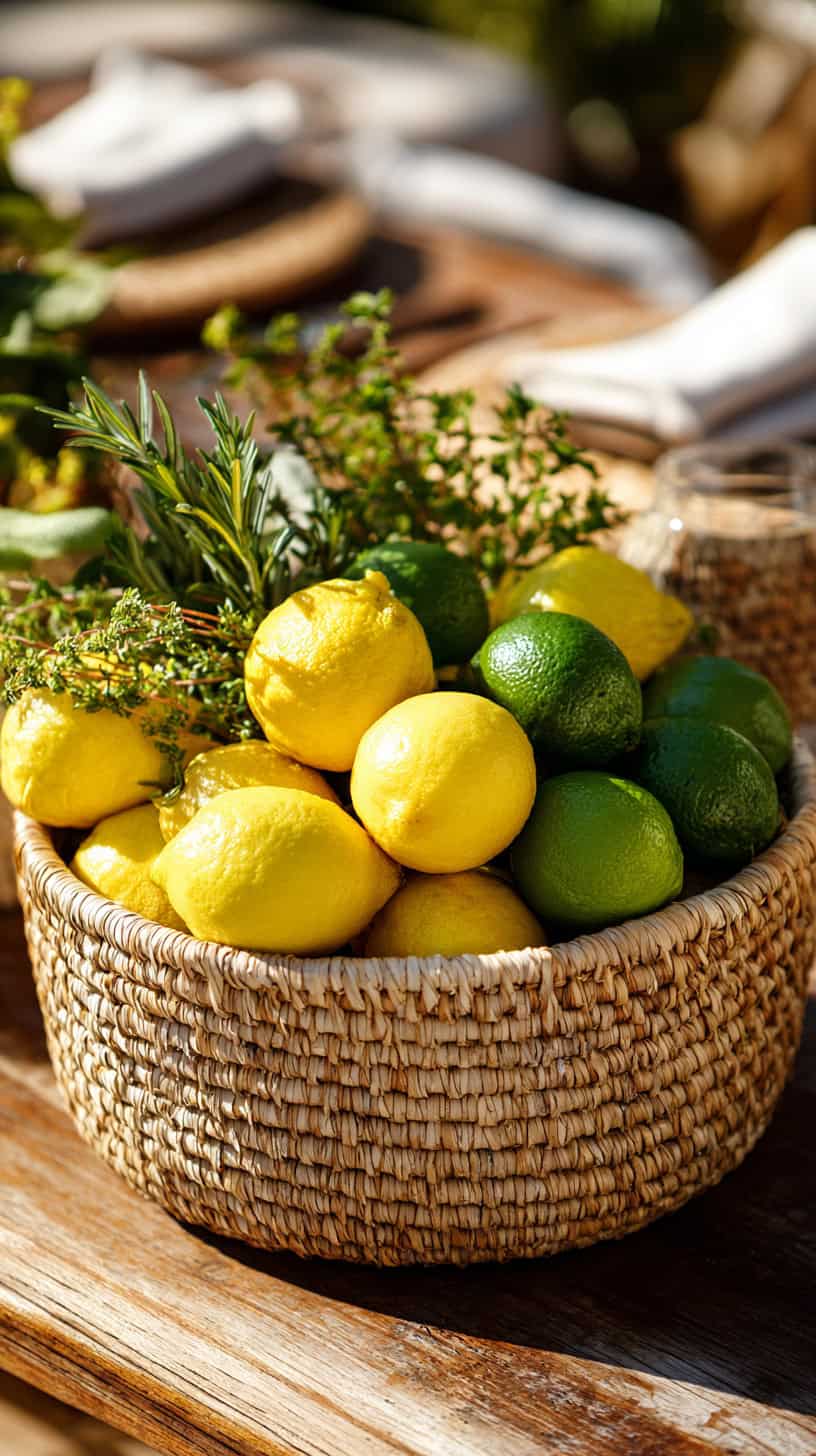 Straw Basket Centerpiece - Image 1