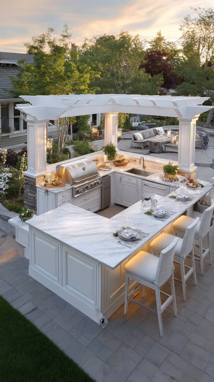 U-Shaped White Kitchen - Image 1