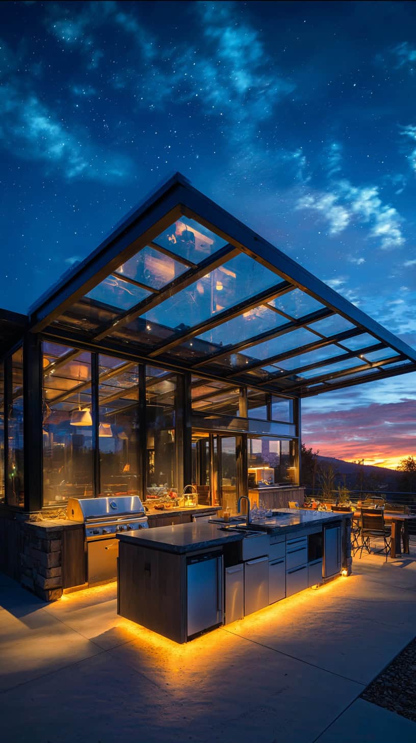 Glass Roof Outdoor Kitchen - Image 1