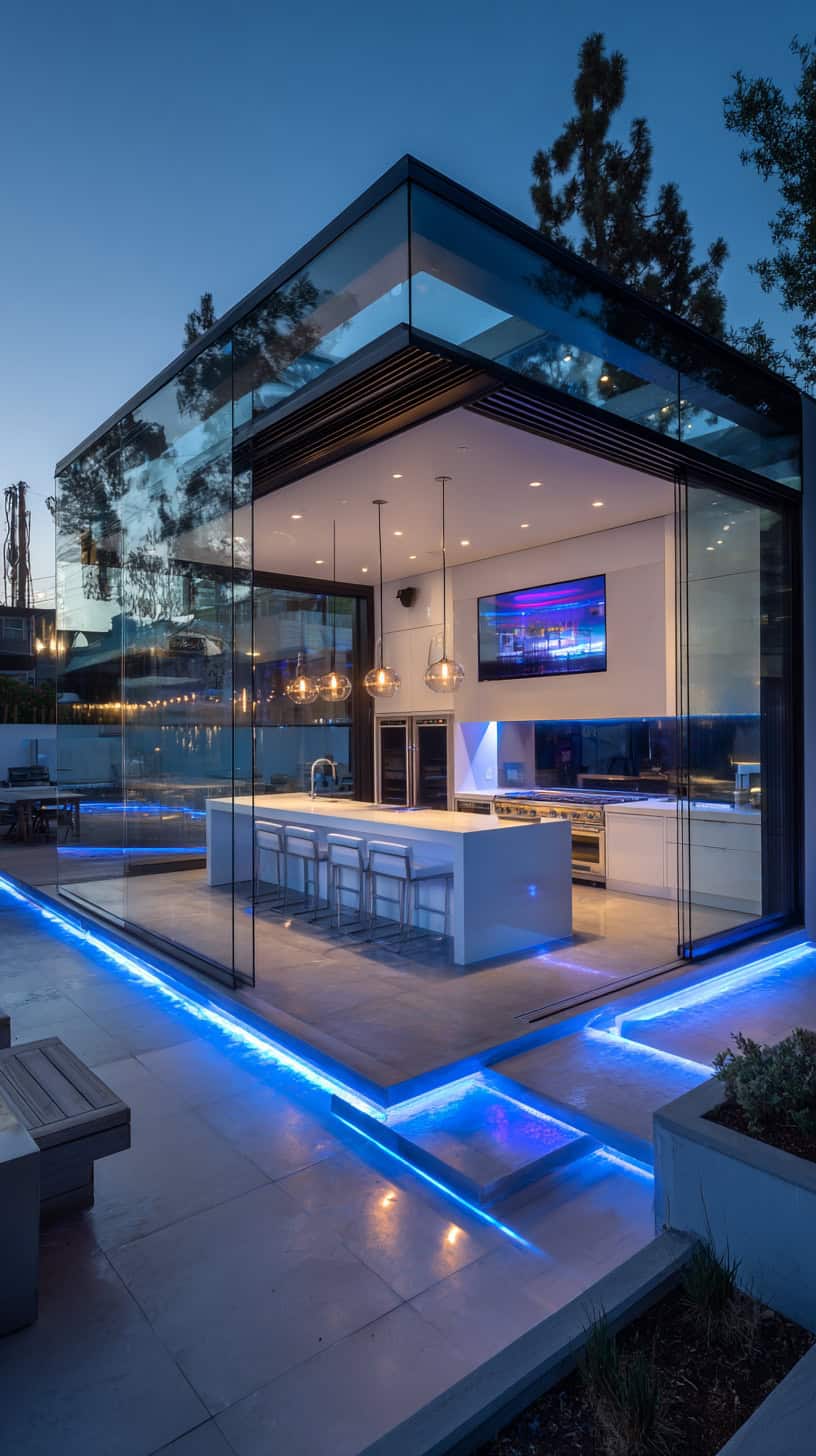 Modern Enclosed Outdoor Kitchen - Image 2