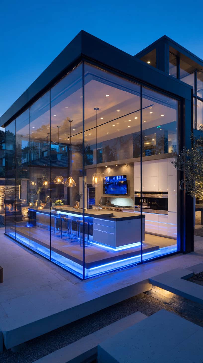 Modern Enclosed Outdoor Kitchen - Image 1
