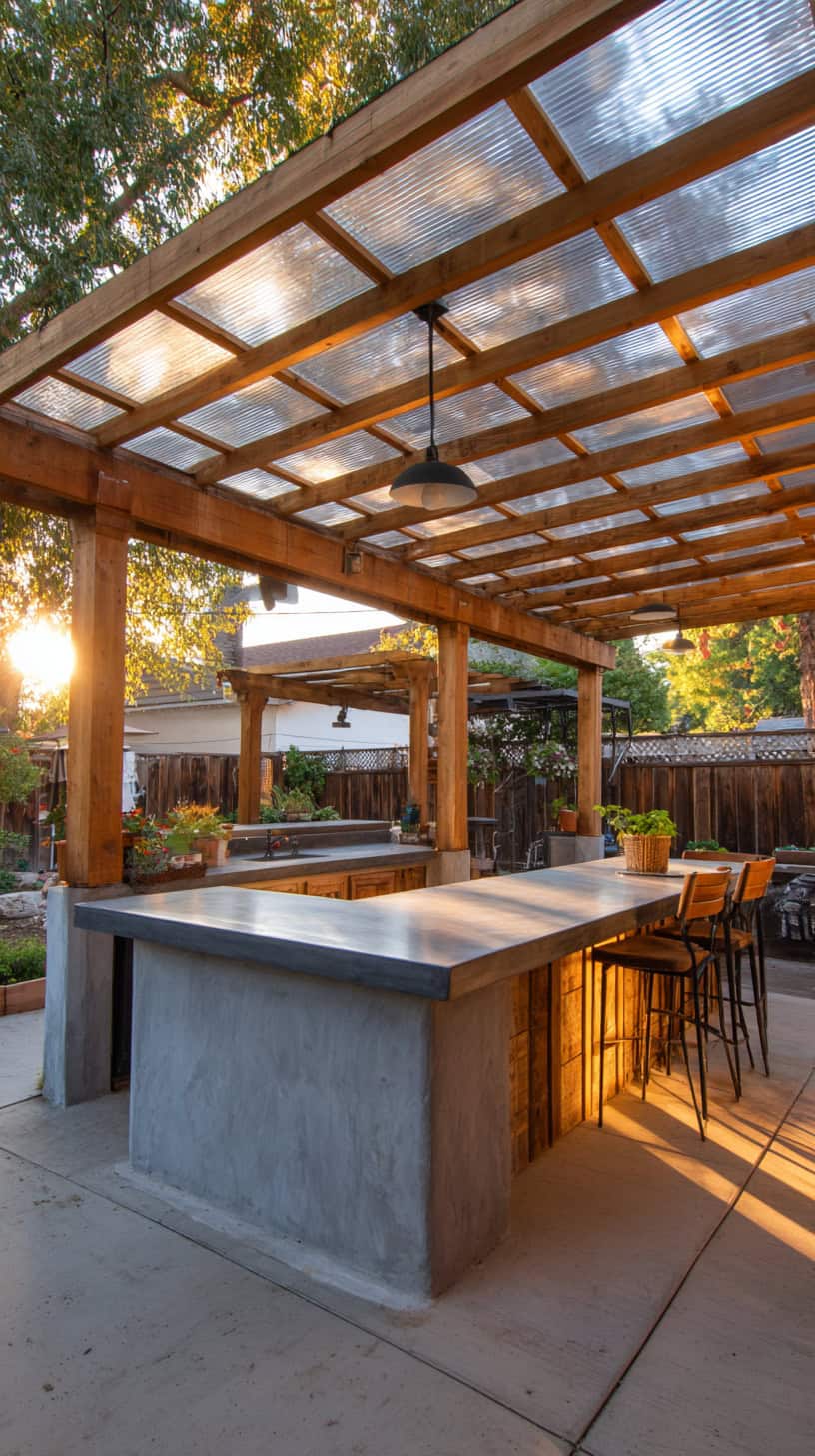 Simple Outdoor Kitchen Ideas with Covered Designs - Image 1