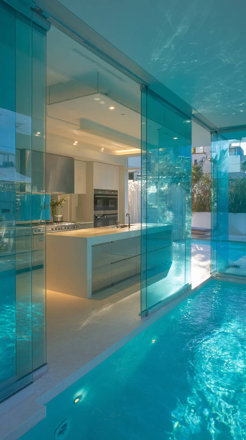 Transparent Pool Area Kitchen - Image 2