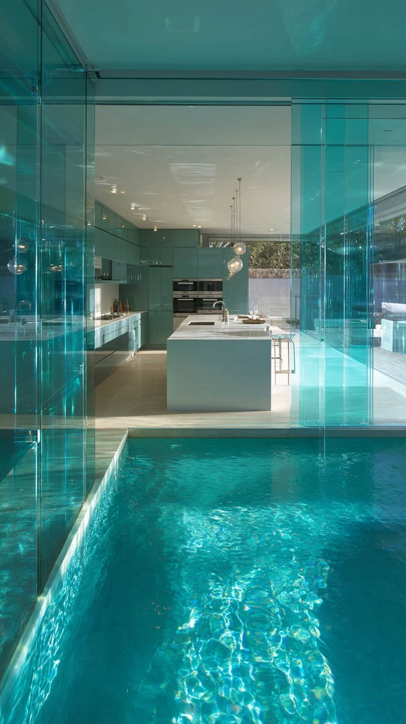 Transparent Pool Area Kitchen - Image 1