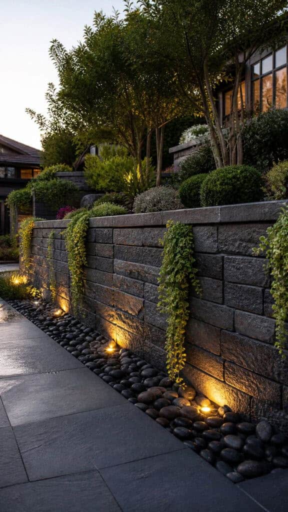 Modern Retaining Wall Accents