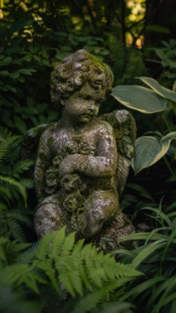 Moss-Covered Garden Statuary