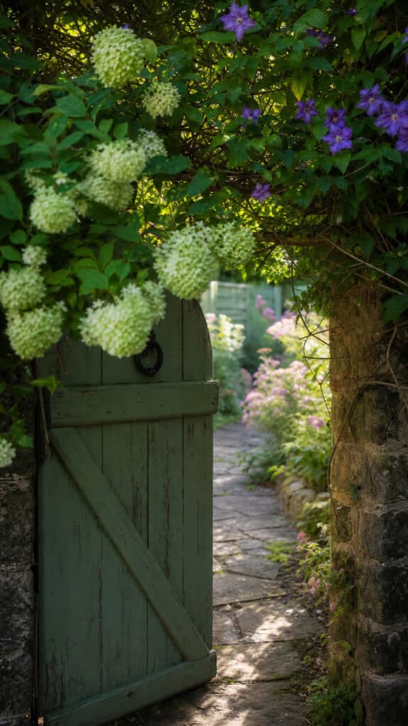 Secret Garden Gate With Overgrown Vines