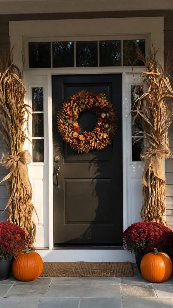 Wreath Wonderland with Corn Stalks