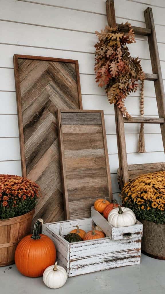 Seasonal Signage and Wooden Accents