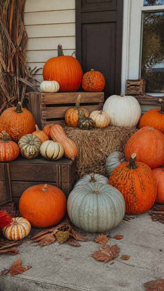Layer Pumpkins and Gourds for Natural Texture