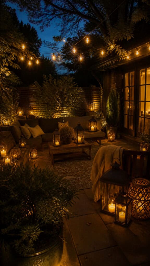 Create Ambient Magic with String Lights and Lanterns