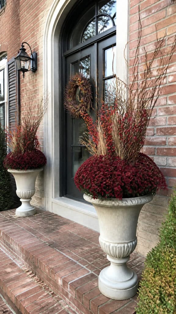 Colorful Urn with Berries and Branches