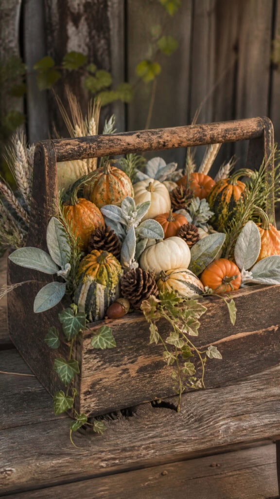 Vintage Toolbox Harvest Display