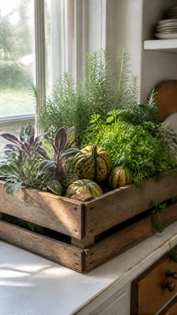 Wooden Crate Herb Garden