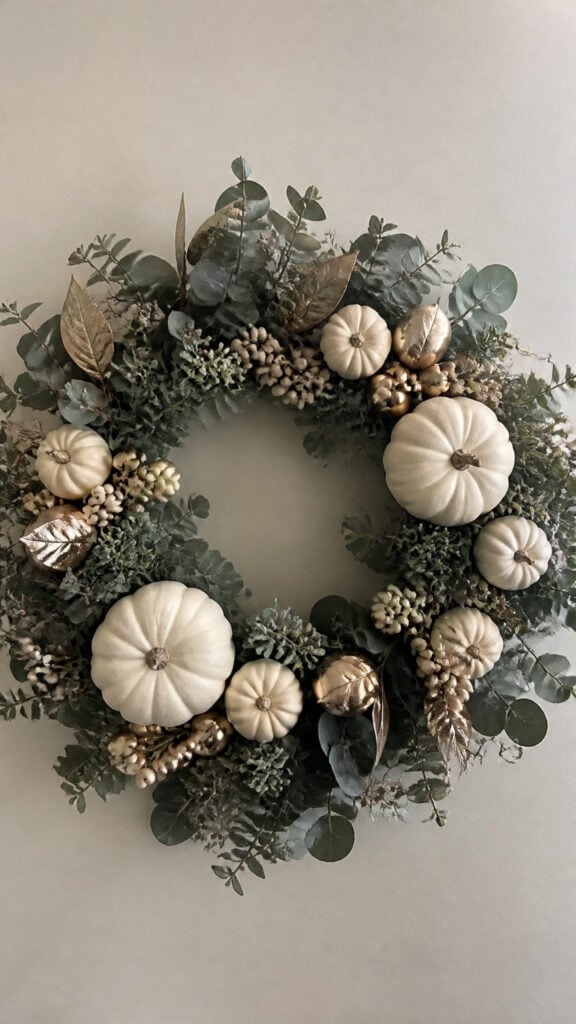 Eucalyptus and White Pumpkin Elegance