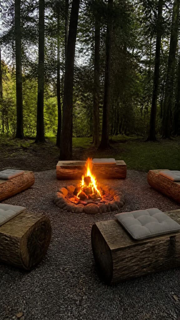 Rustic Log Benches for Natural Charm